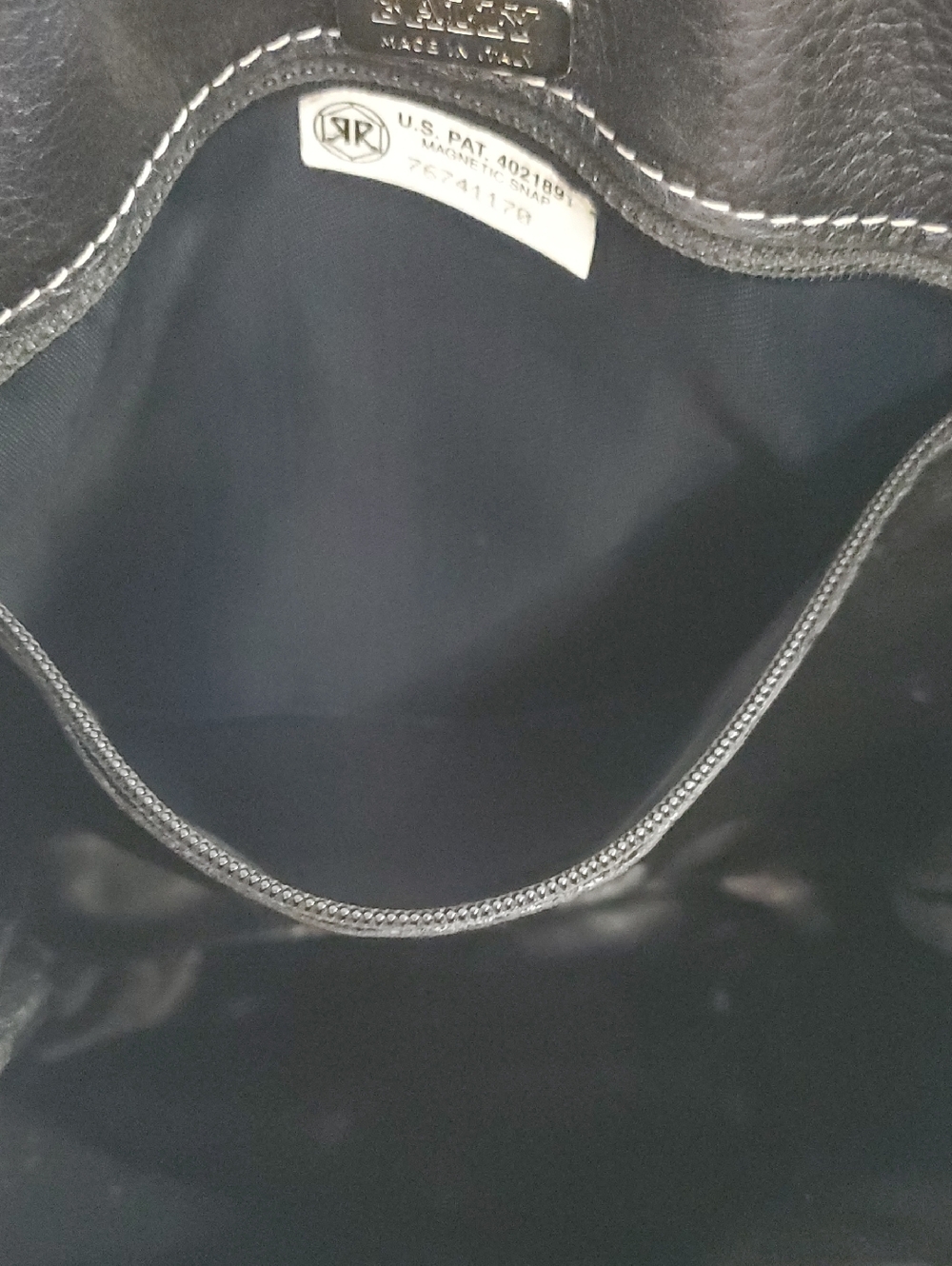 🇮🇹Vintage Bally Pebbled Black Leather Brown Trim Chain Shoulder Bag🤎🖤 - Picture 13 of 16